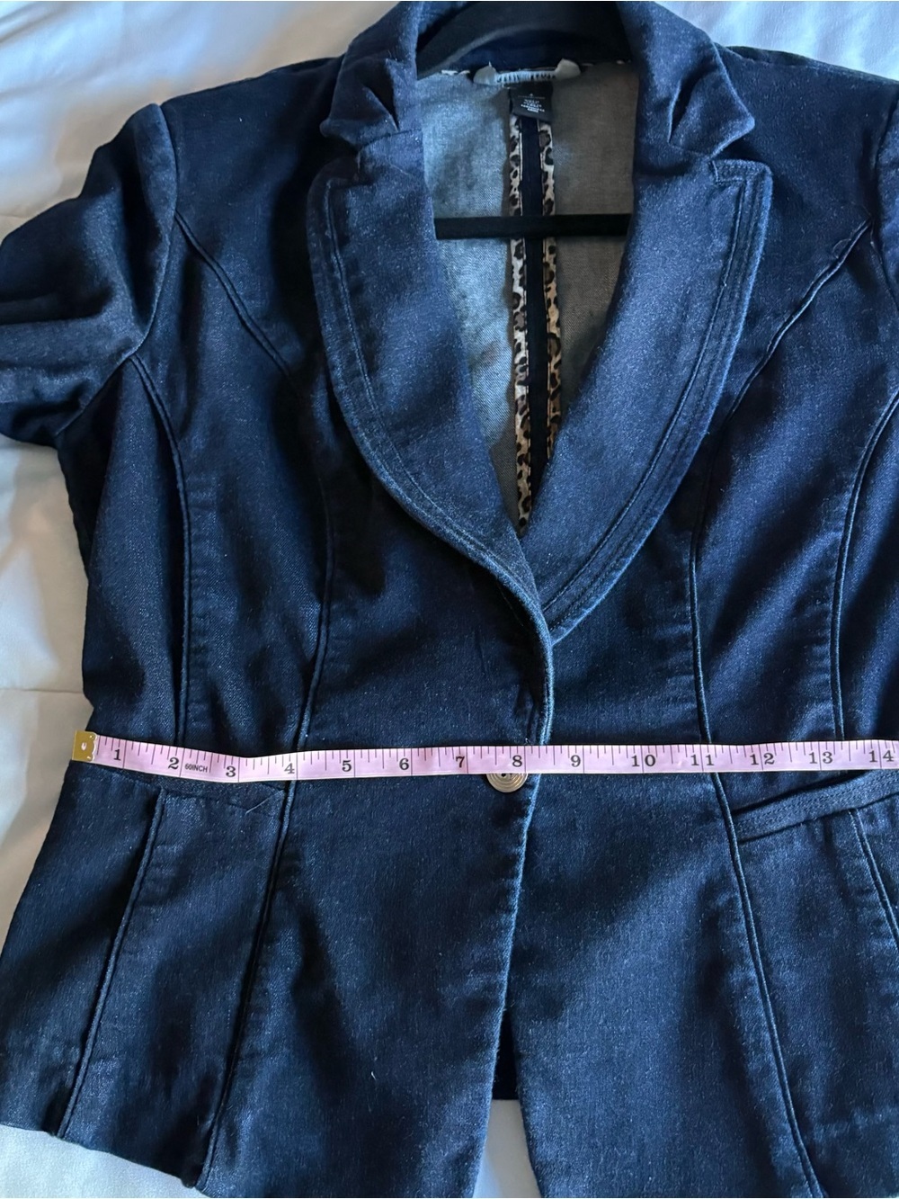 White House Black Markets Women's Dark Indigo Denim Blazer Jacket - Picture 10 of 11